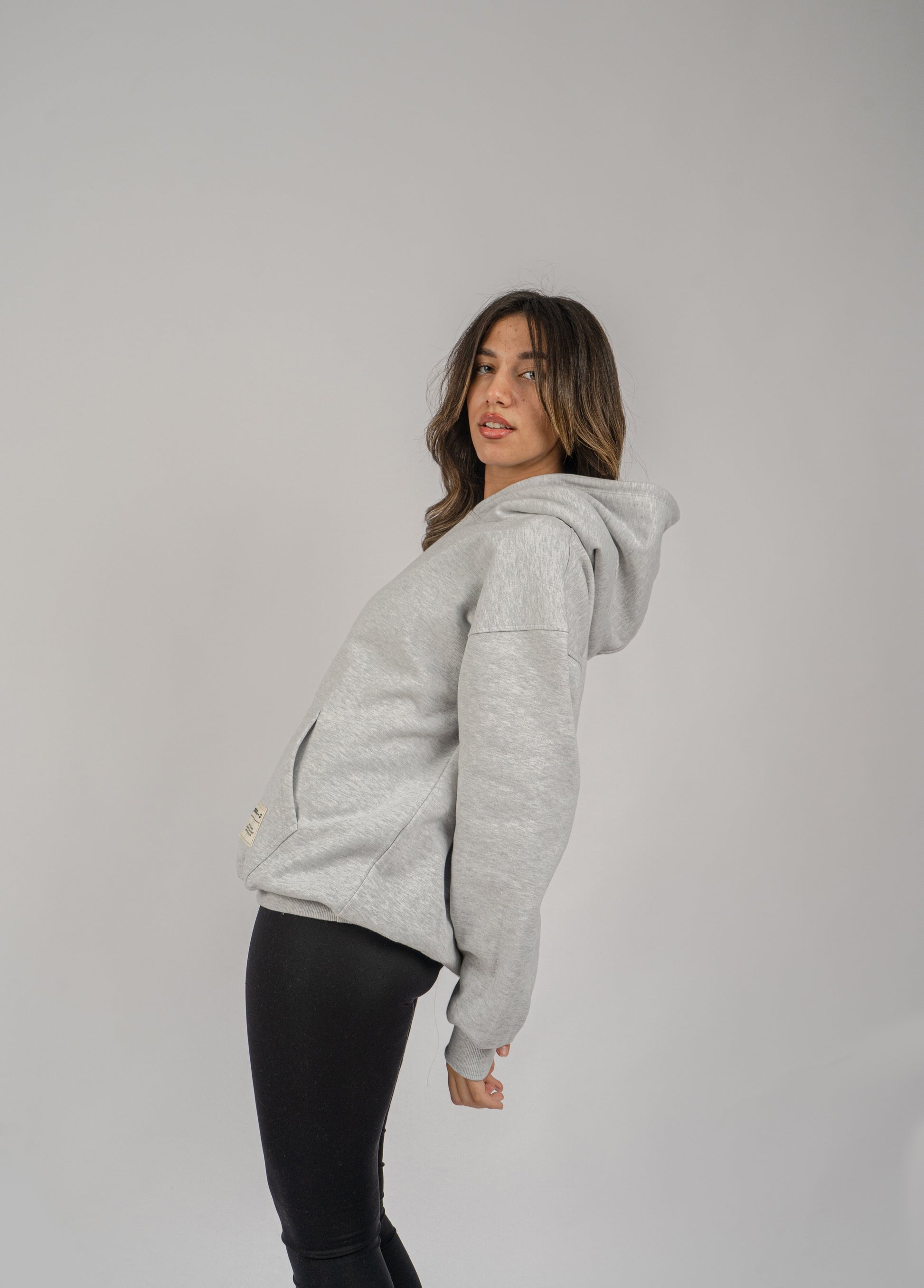 Grey plain Hoodie