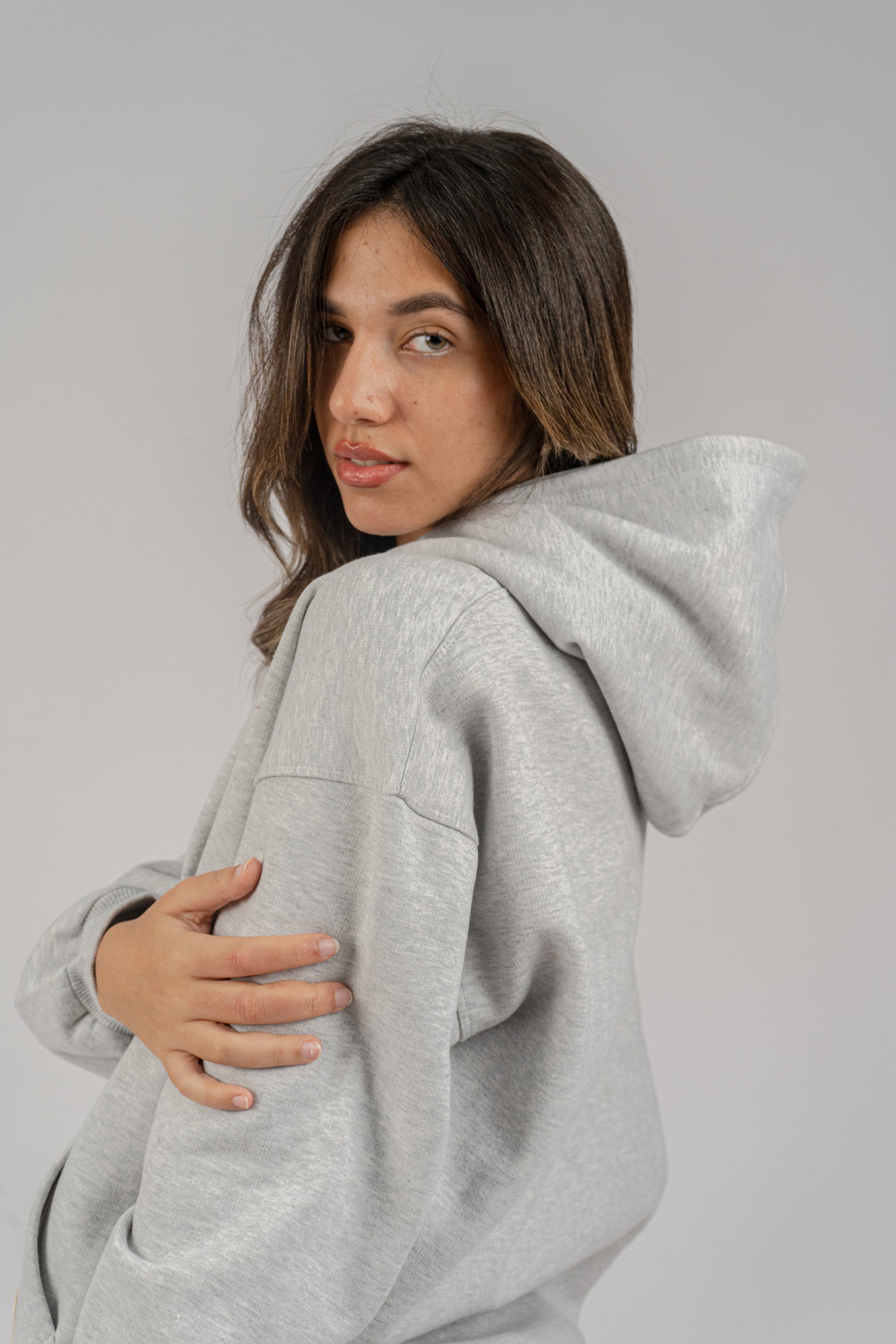 Grey plain Hoodie