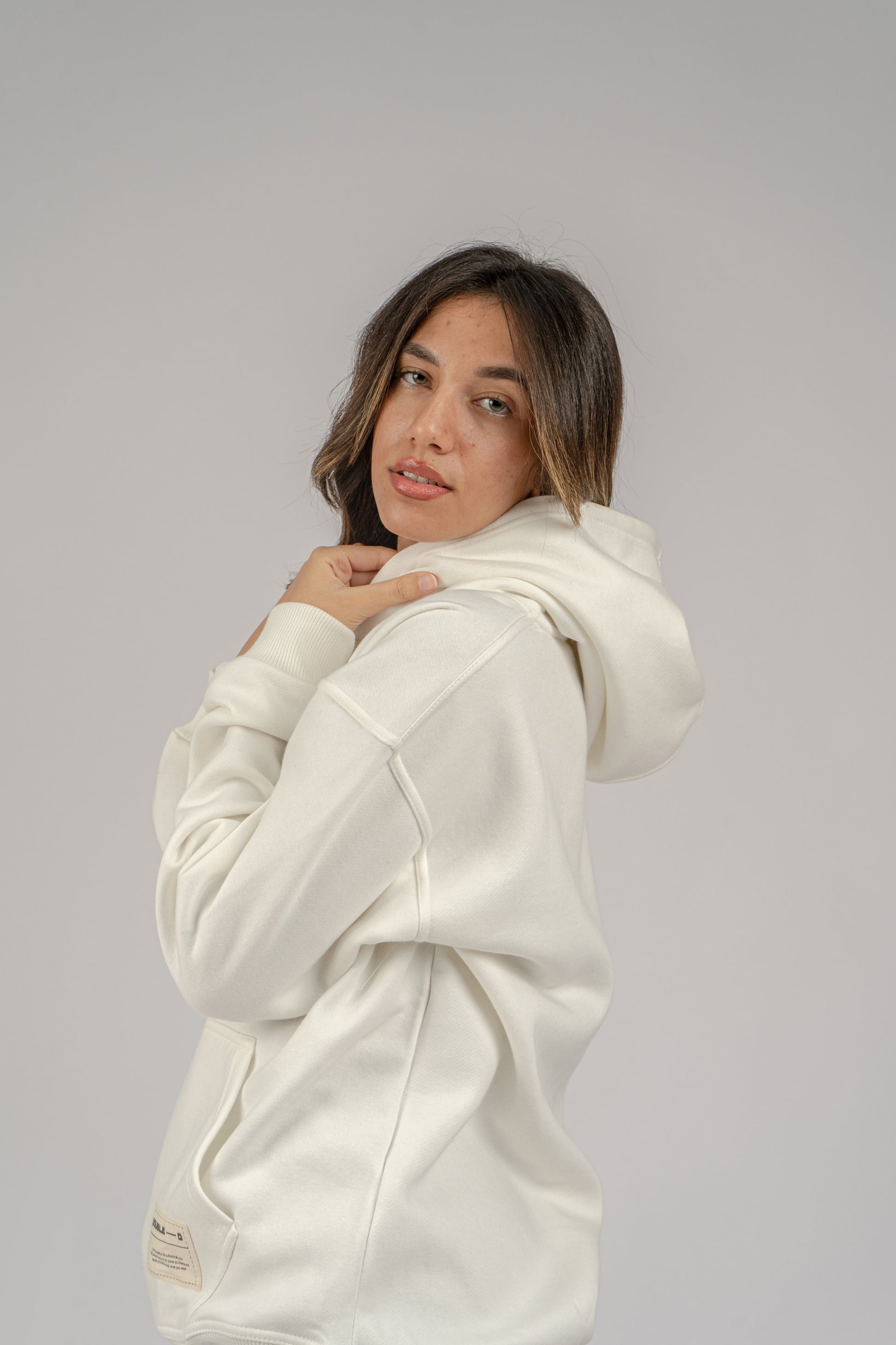Off white plain Hoodie