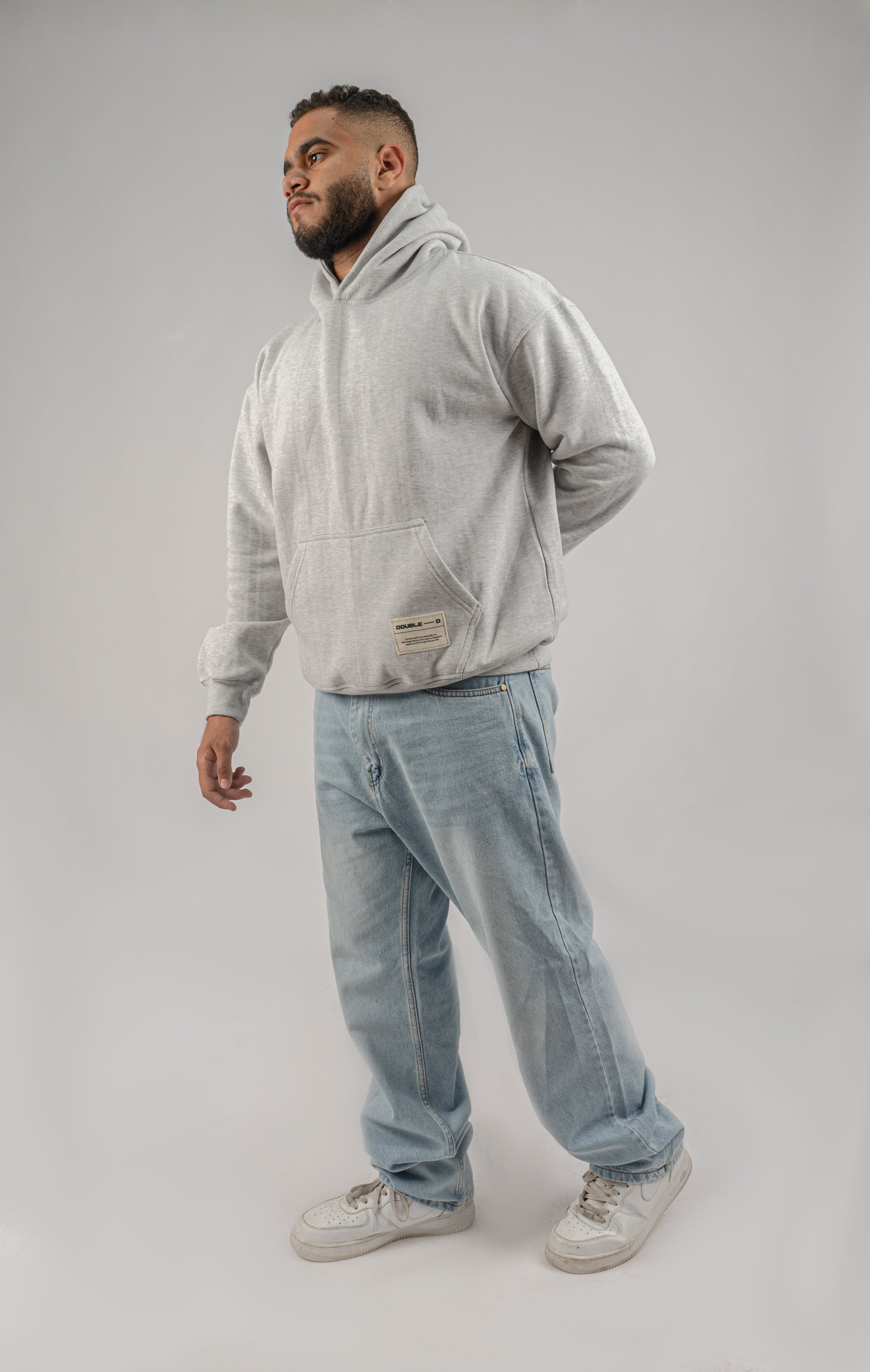 Grey plain Hoodie