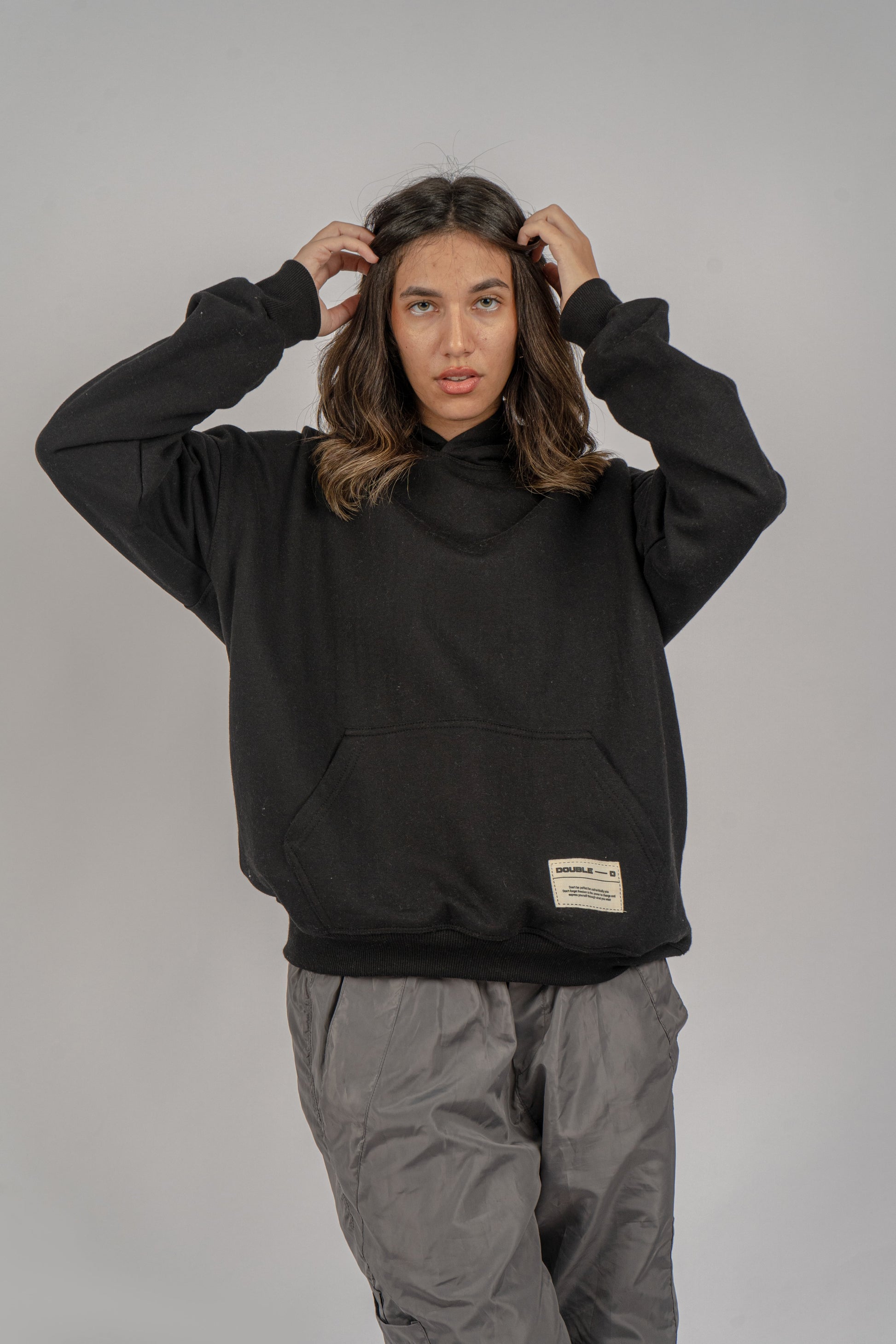 Black plain Hoodie