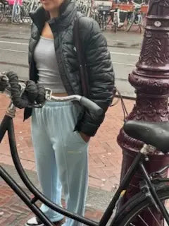 Light Blue Straight Leg Sweatpants