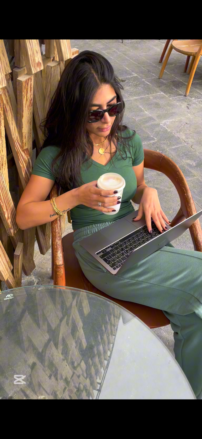 Green Straight Leg Sweatpants