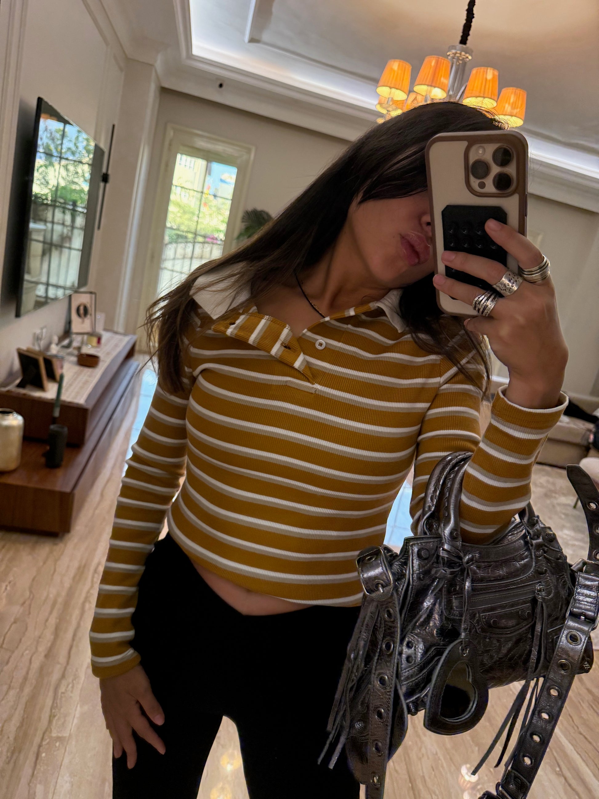 Striped Yellow Polo