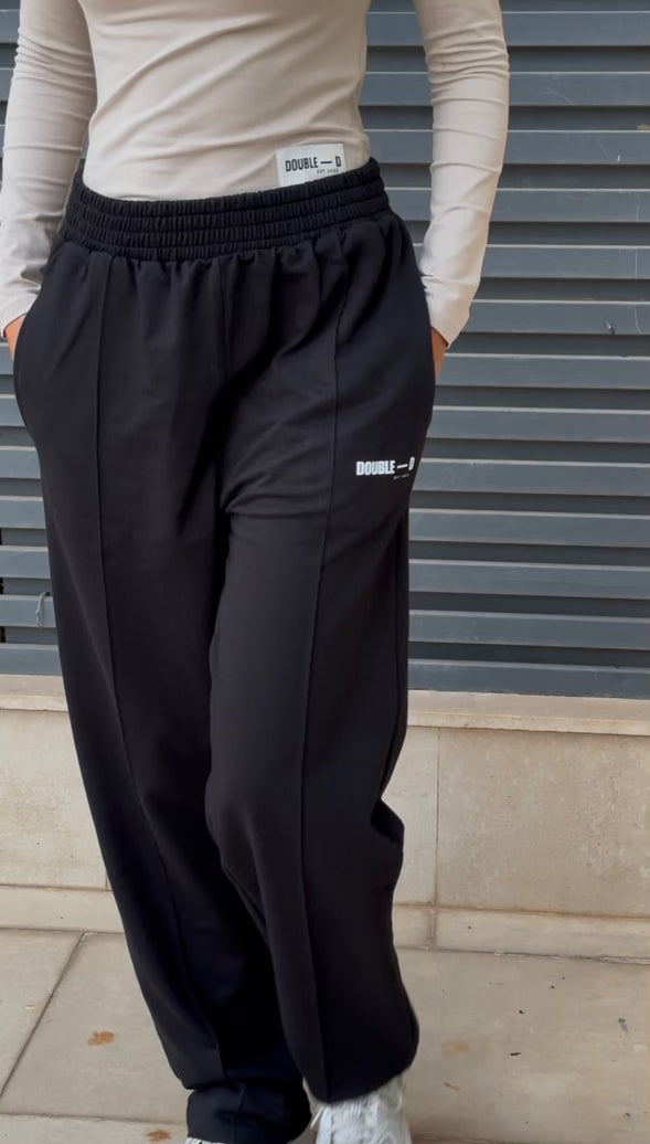 Black Straight Leg Sweatpants