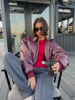 Burgundy sleeve Top