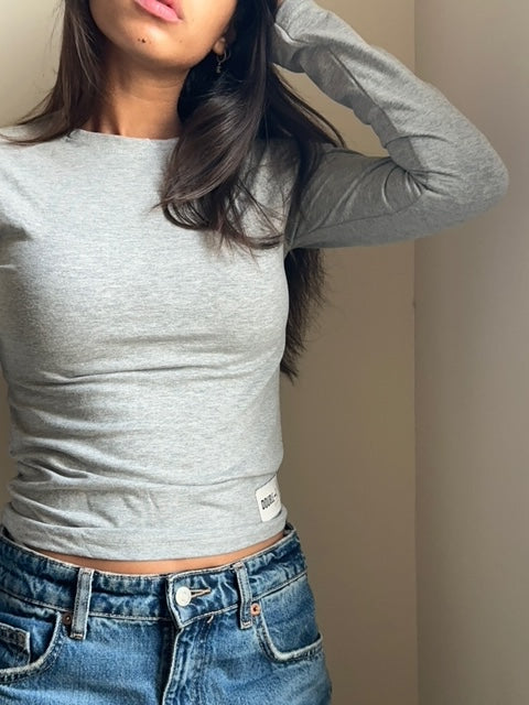Light Grey  Long  Sleeve Top