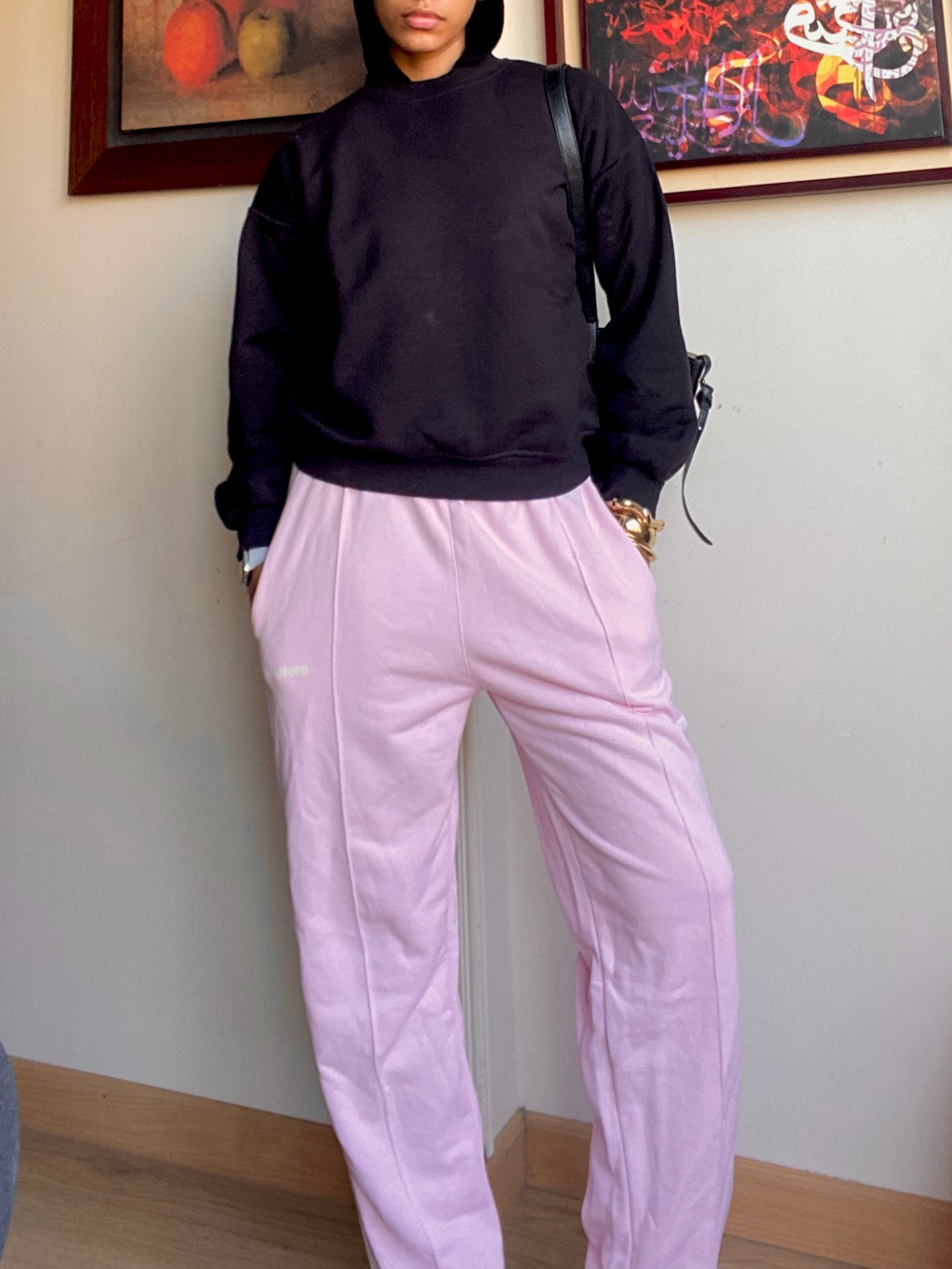 Pink  Straight Leg Sweatpants