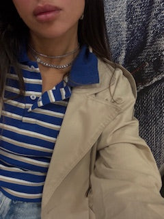 Striped Blue  Polo