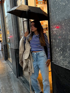 Striped Blue  Polo