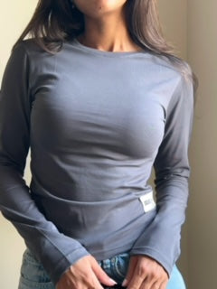 Dark Grey Long  Sleeve Top