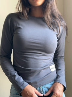 Dark Grey Long  Sleeve Top