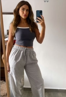 Grey Striped Pants