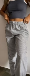 Grey Striped Pants